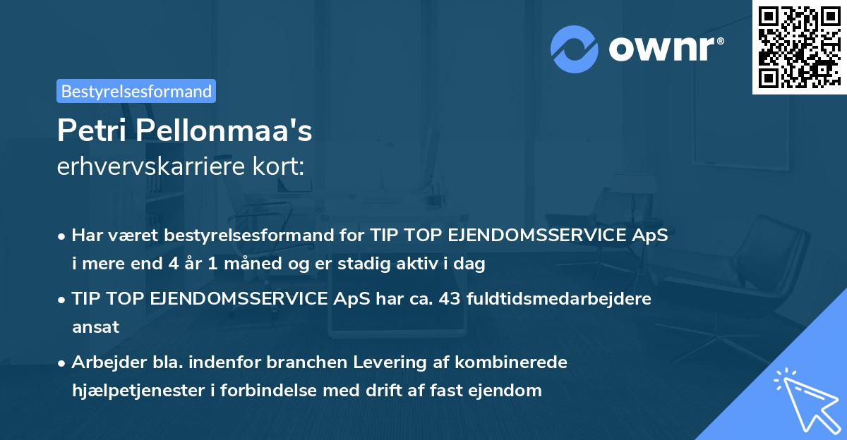 Petri Pellonmaa's erhvervskarriere kort