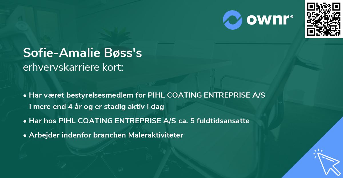 Sofie-Amalie Bøss's erhvervskarriere kort