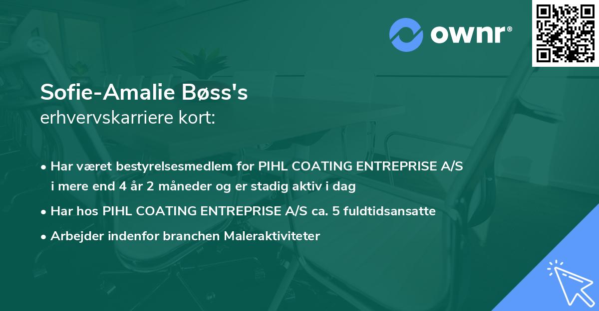 Sofie-Amalie Bøss's erhvervskarriere kort