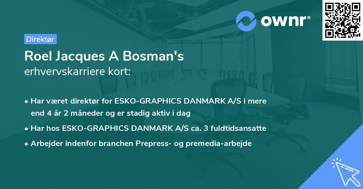 Roel Jacques A Bosman's erhvervskarriere kort