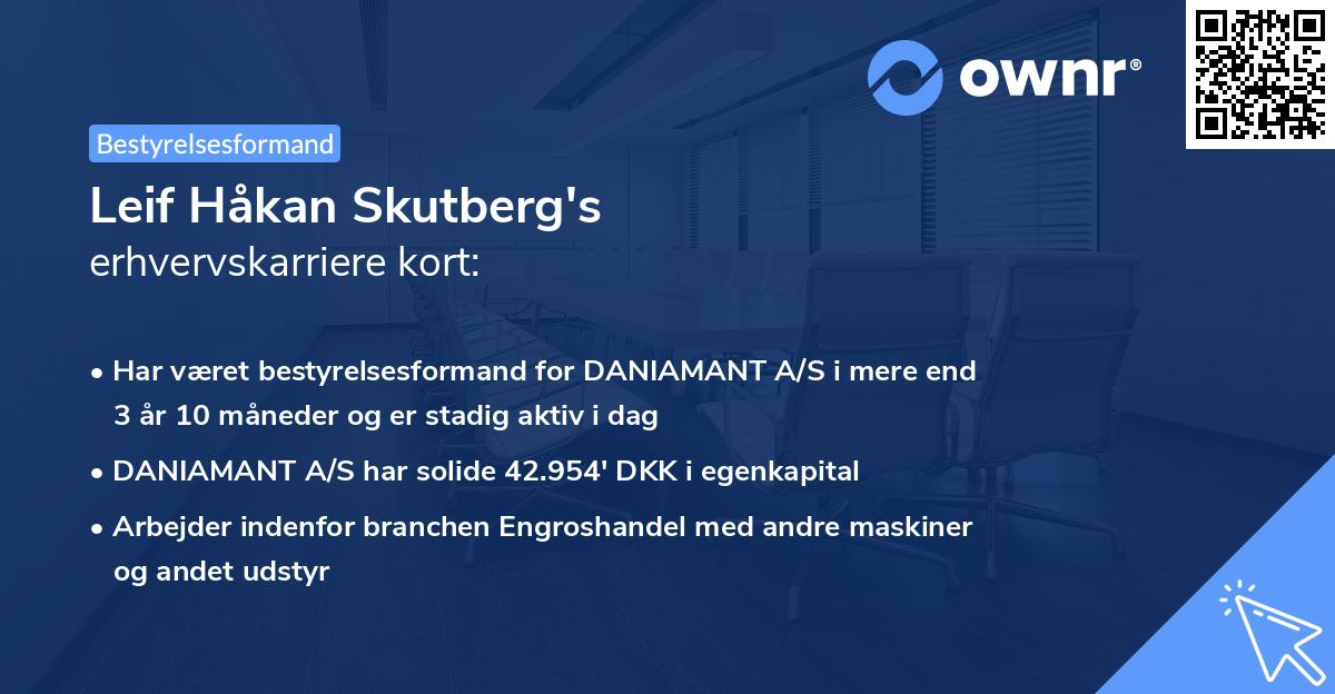 Leif Håkan Skutberg's erhvervskarriere kort