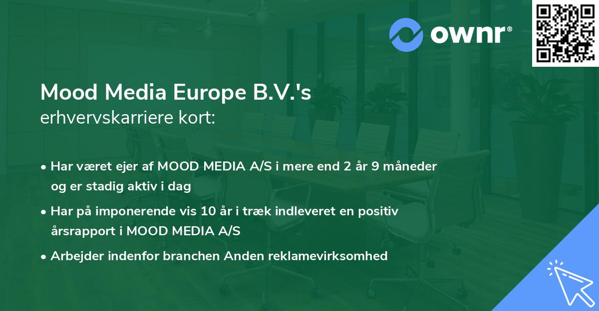 Mood Media Europe B.V.'s erhvervskarriere kort