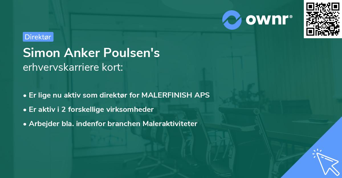 Simon Anker Poulsen's erhvervskarriere kort