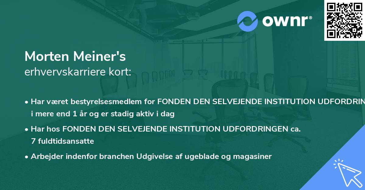 Morten Meiner's erhvervskarriere kort
