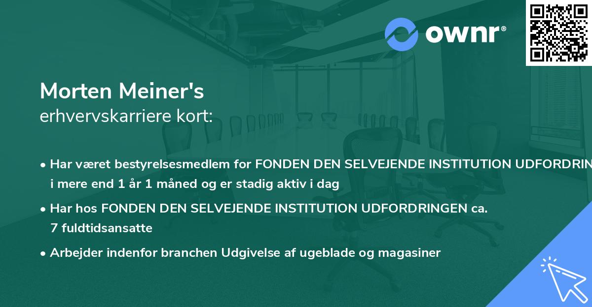 Morten Meiner's erhvervskarriere kort