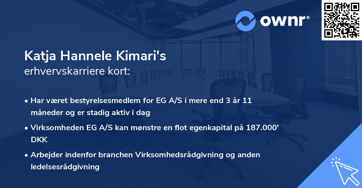 Katja Hannele Kimari's erhvervskarriere kort