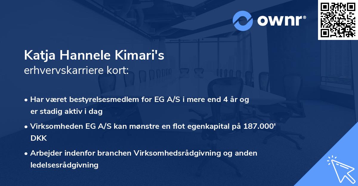 Katja Hannele Kimari's erhvervskarriere kort