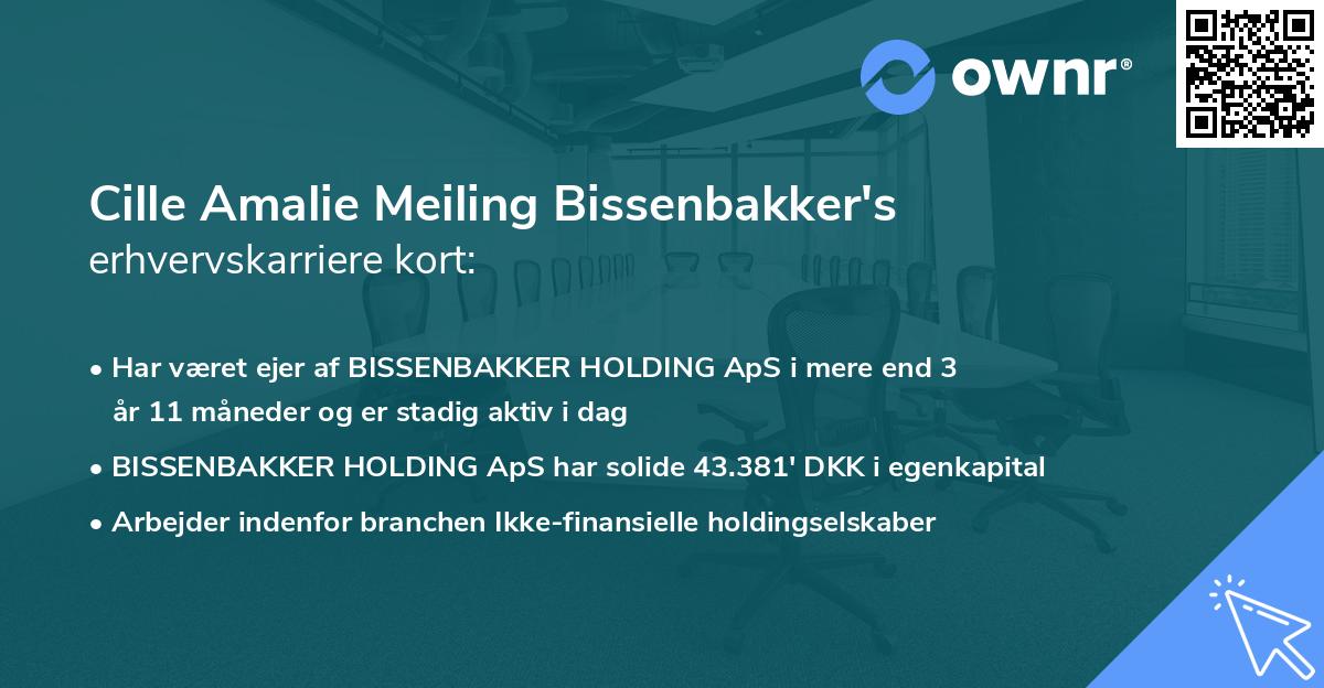 Cille Amalie Meiling Bissenbakker's erhvervskarriere kort