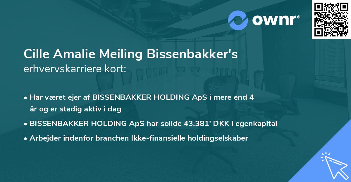 Cille Amalie Meiling Bissenbakker's erhvervskarriere kort