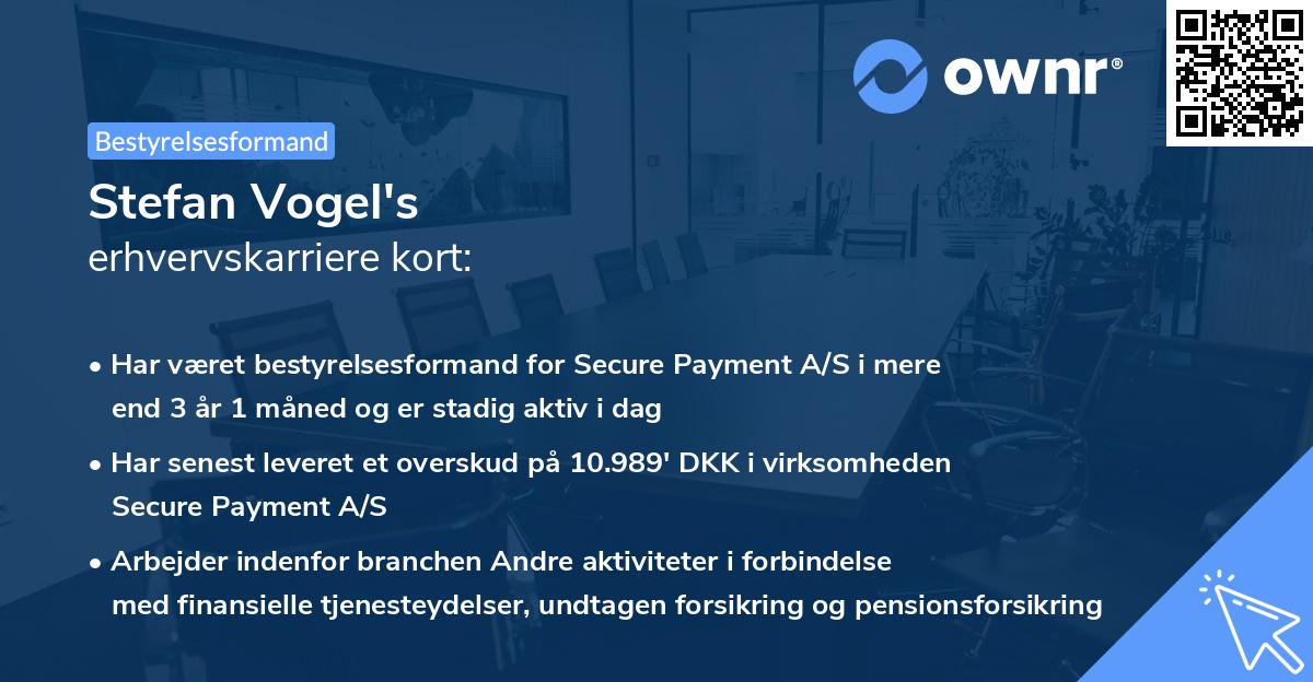 Stefan Vogel's erhvervskarriere kort