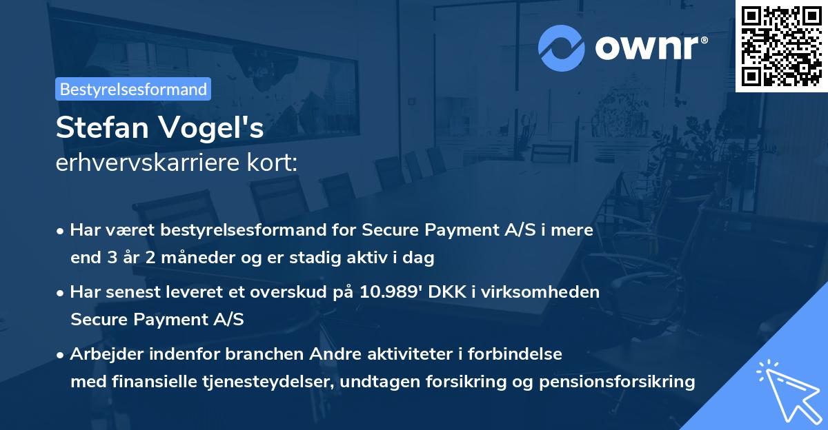 Stefan Vogel's erhvervskarriere kort