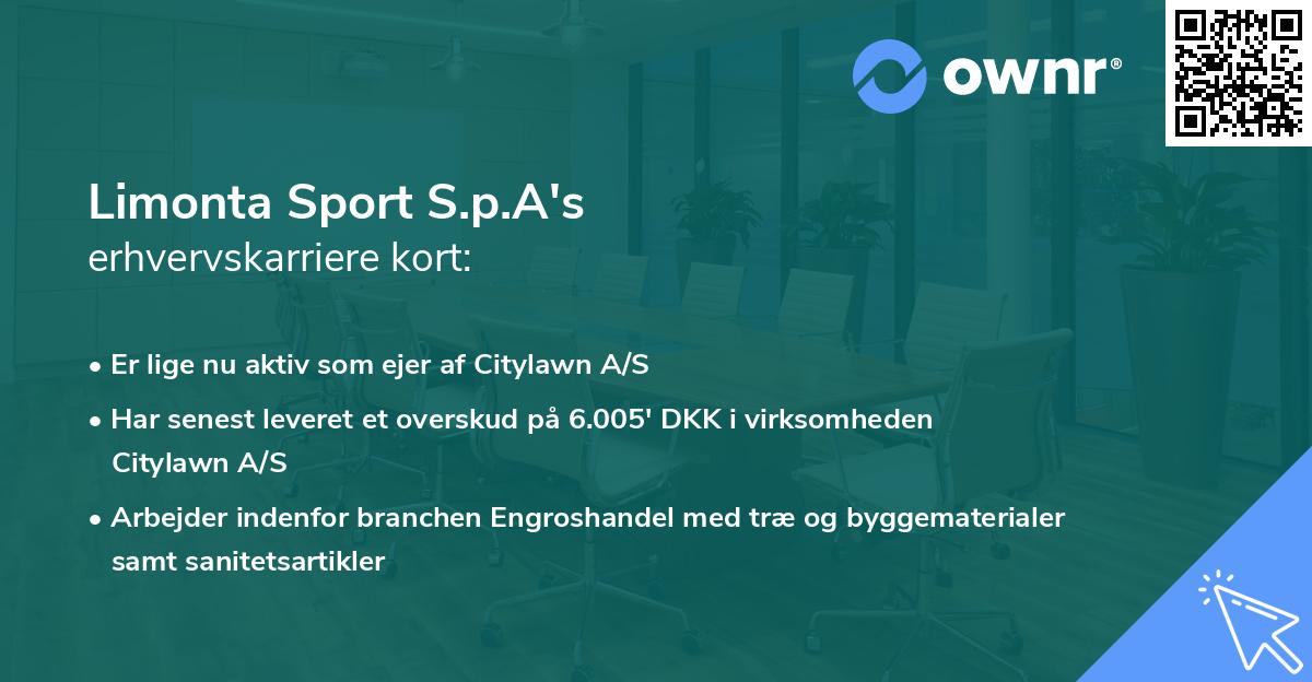 Limonta Sport S.p.A's erhvervskarriere kort