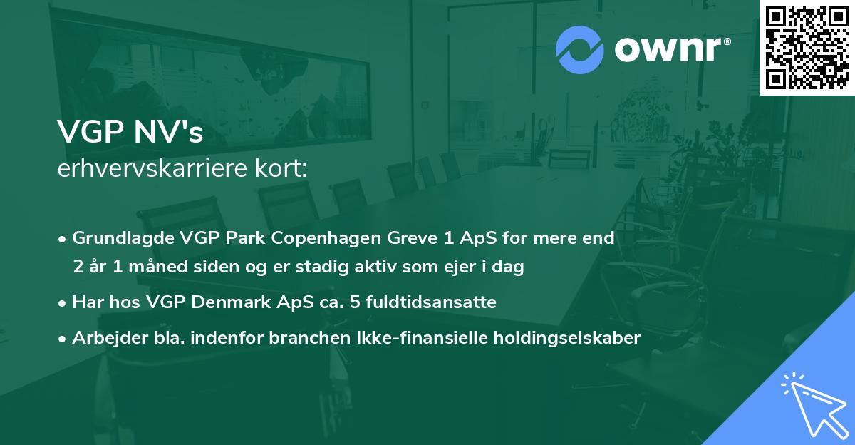 VGP NV's erhvervskarriere kort