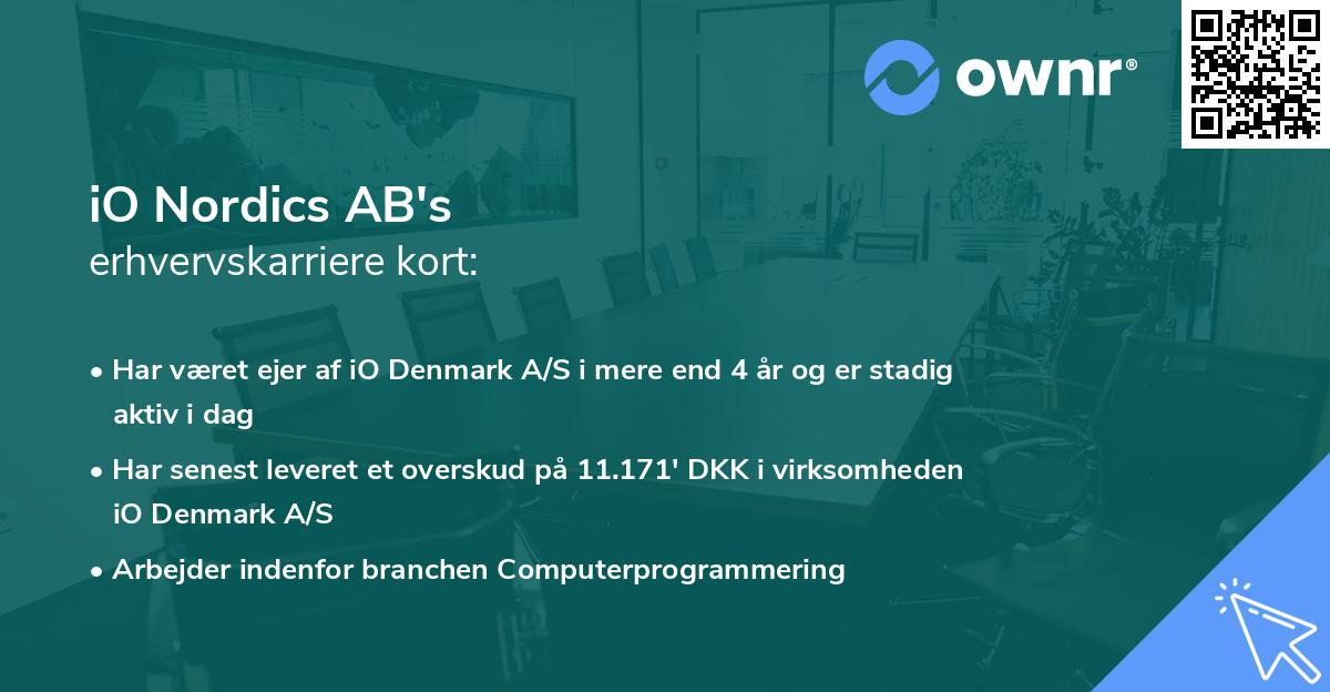 iO Nordics AB's erhvervskarriere kort