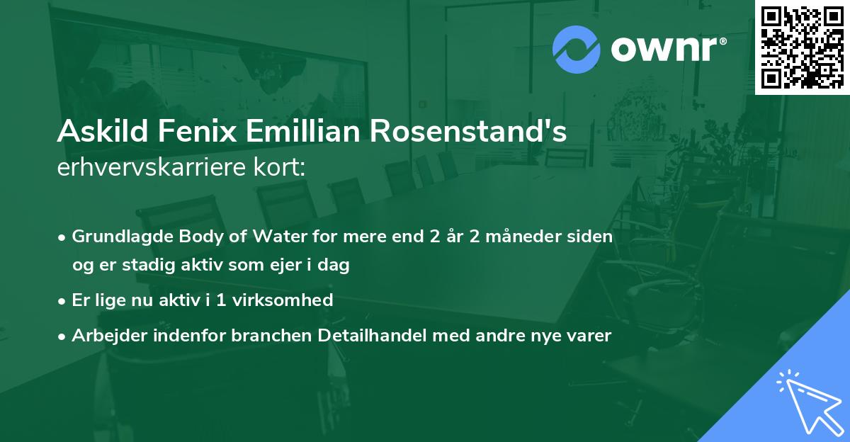 Askild Fenix Emillian Rosenstand's erhvervskarriere kort