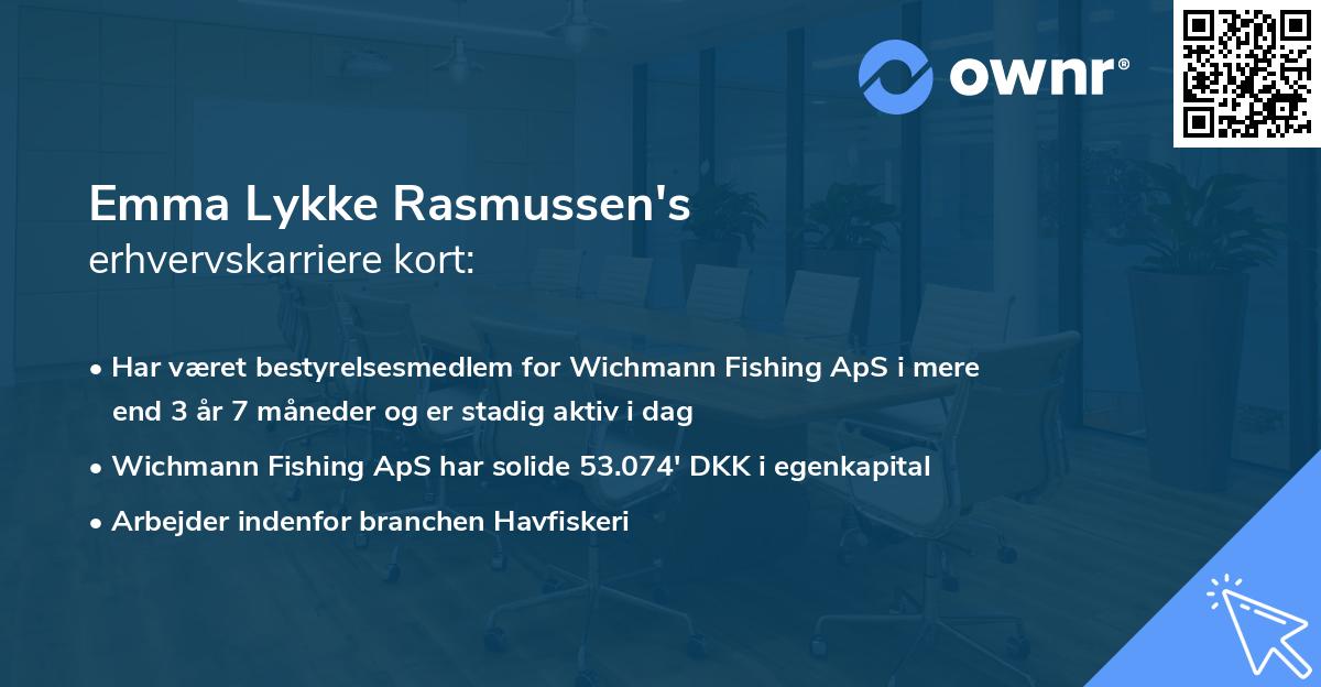 Emma Lykke Rasmussen's erhvervskarriere kort
