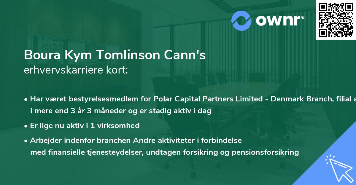 Boura Kym Tomlinson Cann's erhvervskarriere kort