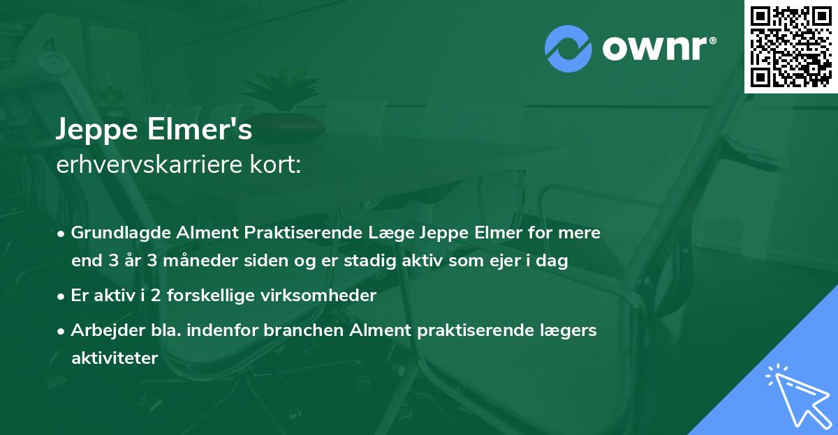 Jeppe Elmer's erhvervskarriere kort