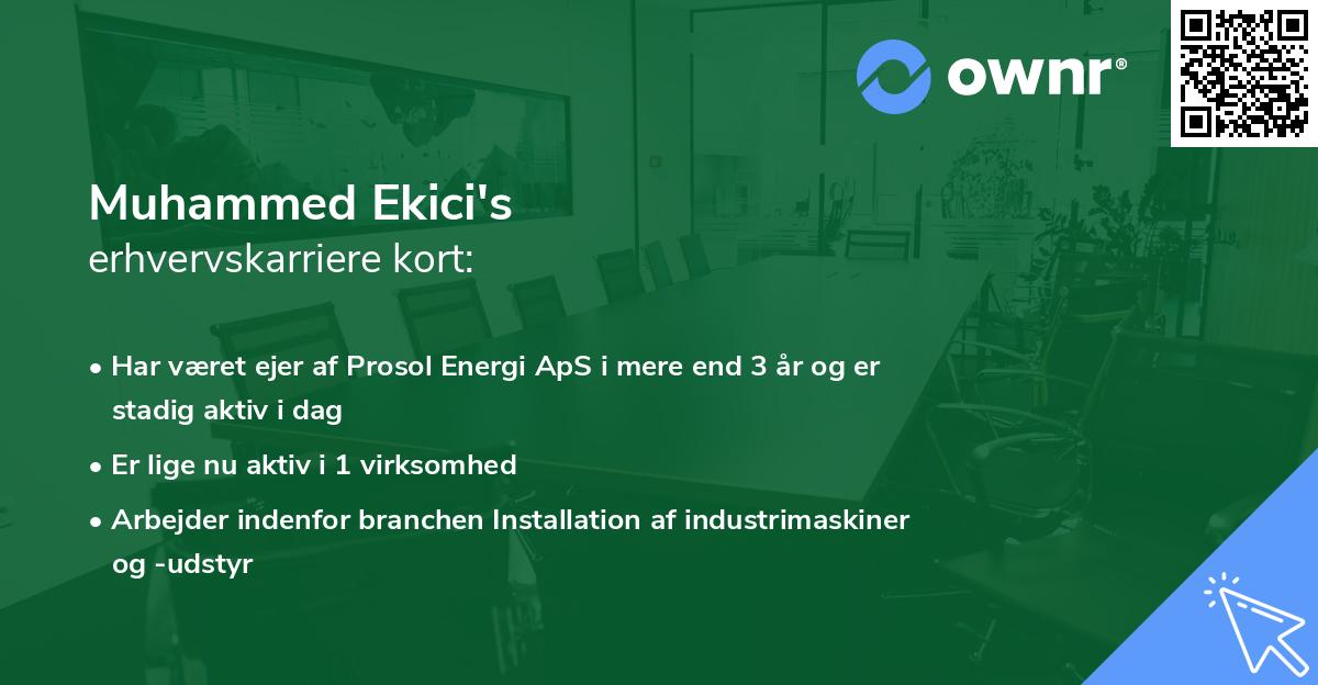 Muhammed Ekici's erhvervskarriere kort