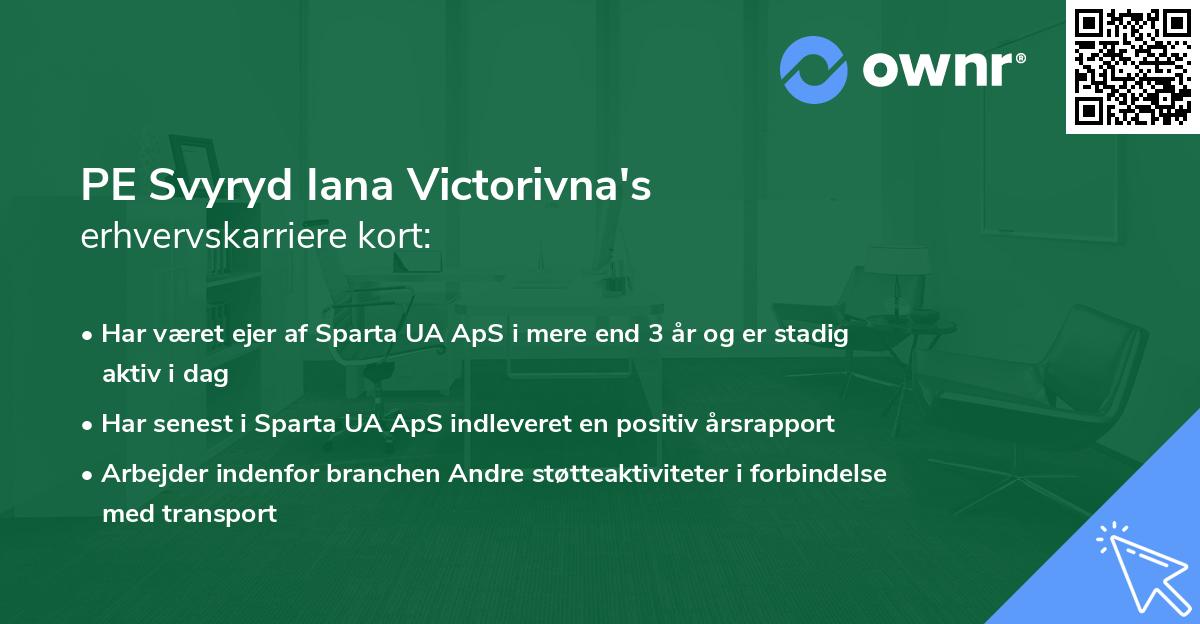 PE Svyryd Iana Victorivna's erhvervskarriere kort