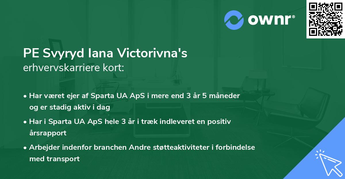 PE Svyryd Iana Victorivna's erhvervskarriere kort
