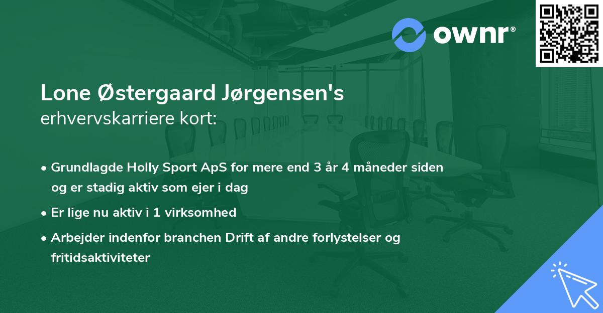 Lone Østergaard Jørgensen's erhvervskarriere kort