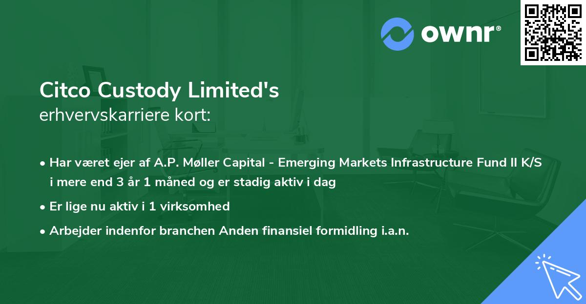 Citco Custody Limited's erhvervskarriere kort