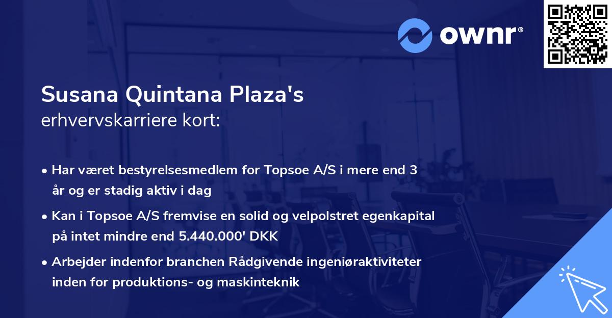 Susana Quintana Plaza's erhvervskarriere kort