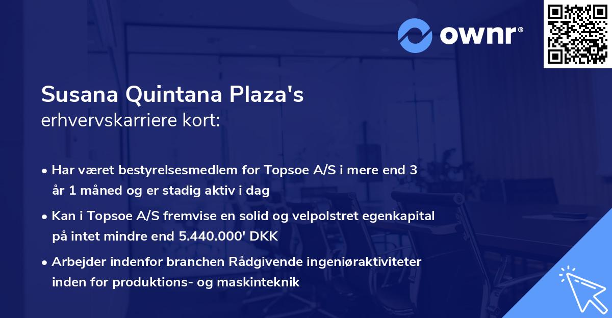 Susana Quintana Plaza's erhvervskarriere kort
