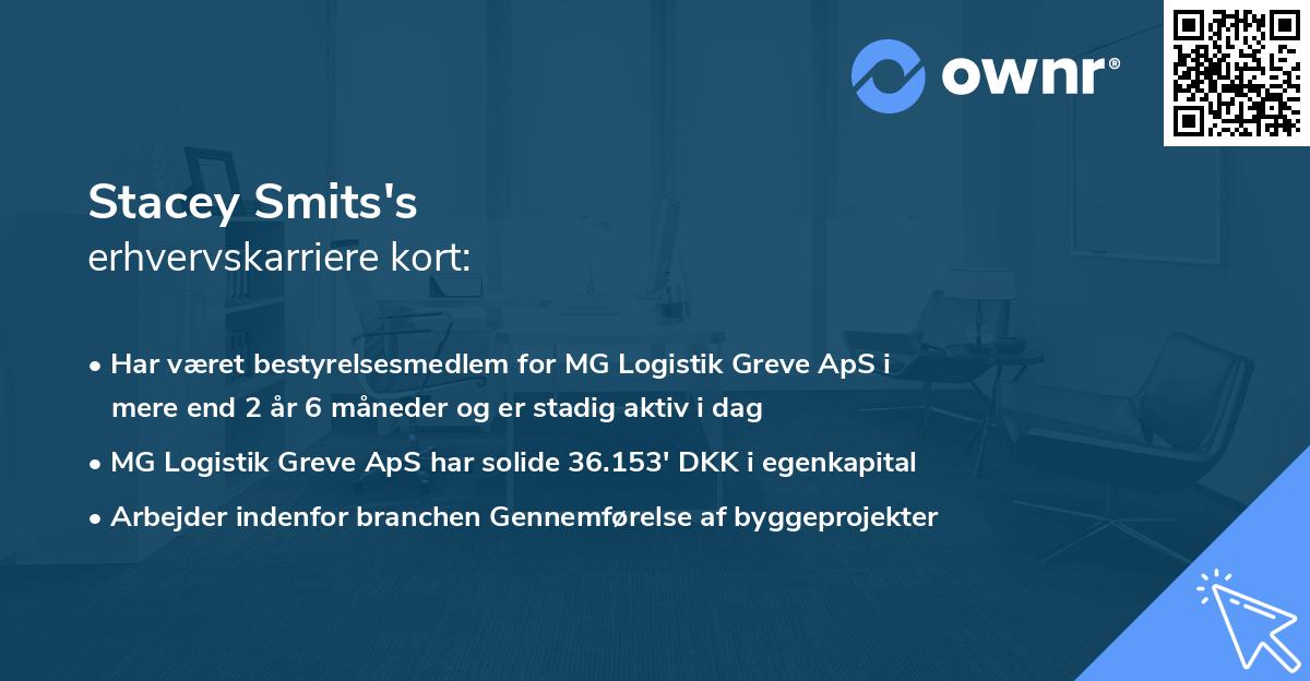Stacey Smits's erhvervskarriere kort