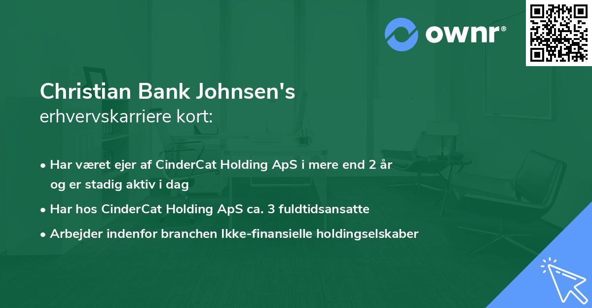 Christian Bank Johnsen's erhvervskarriere kort