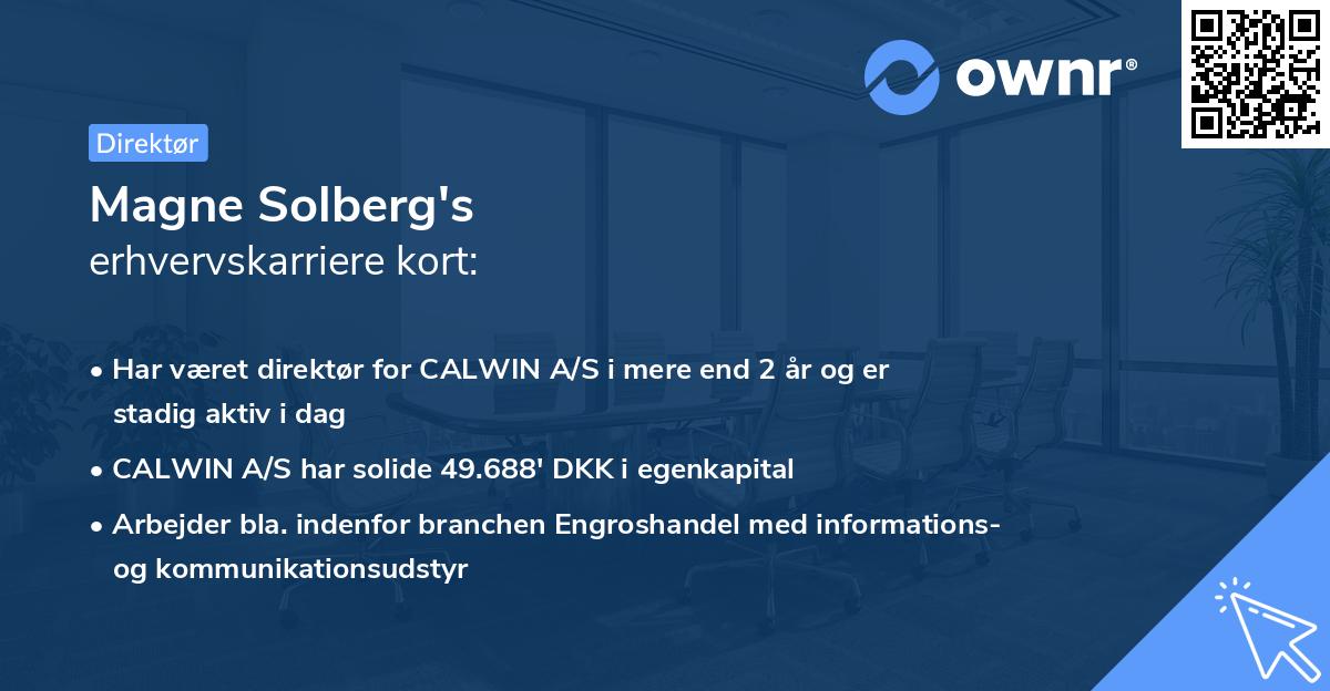 Magne Solberg's erhvervskarriere kort