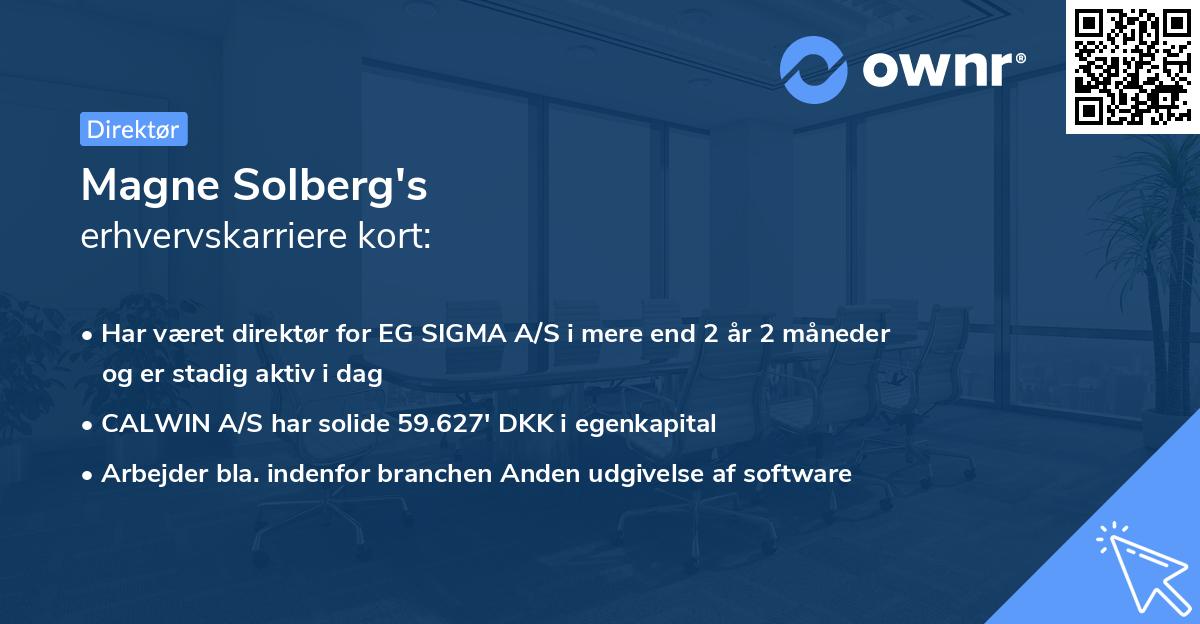 Magne Solberg's erhvervskarriere kort