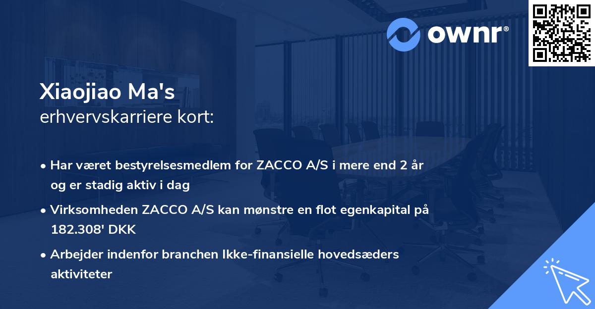 Xiaojiao Ma's erhvervskarriere kort