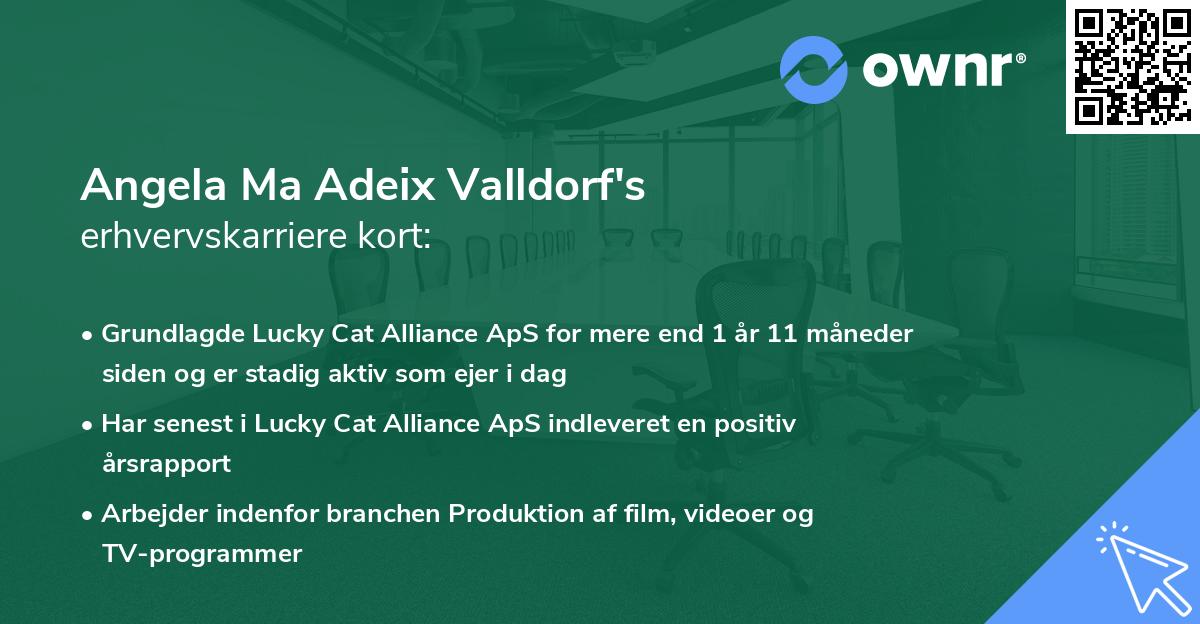 Angela Ma Adeix Valldorf's erhvervskarriere kort