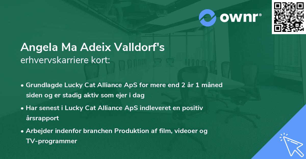 Angela Ma Adeix Valldorf's erhvervskarriere kort