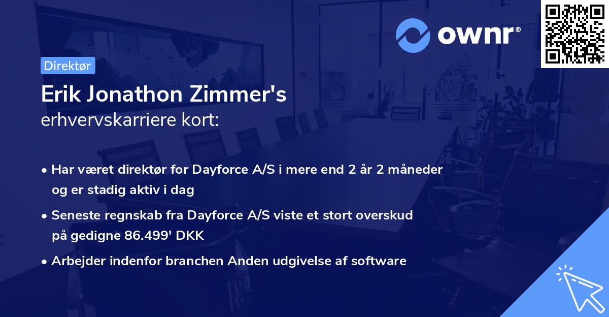 Erik Jonathon Zimmer's erhvervskarriere kort
