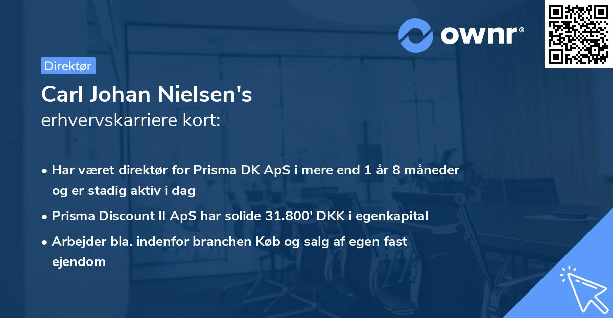 Carl Johan Nielsen's erhvervskarriere kort