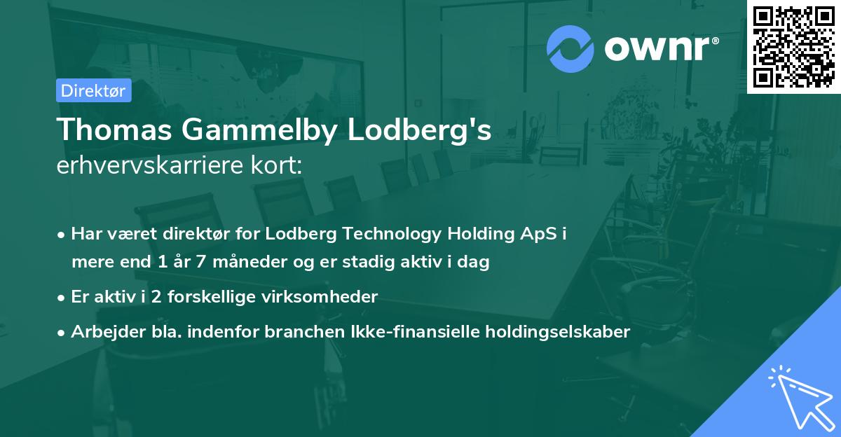 Thomas Gammelby Lodberg's erhvervskarriere kort