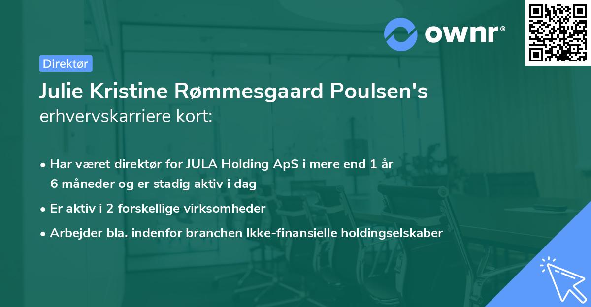 Julie Kristine Rømmesgaard Poulsen's erhvervskarriere kort
