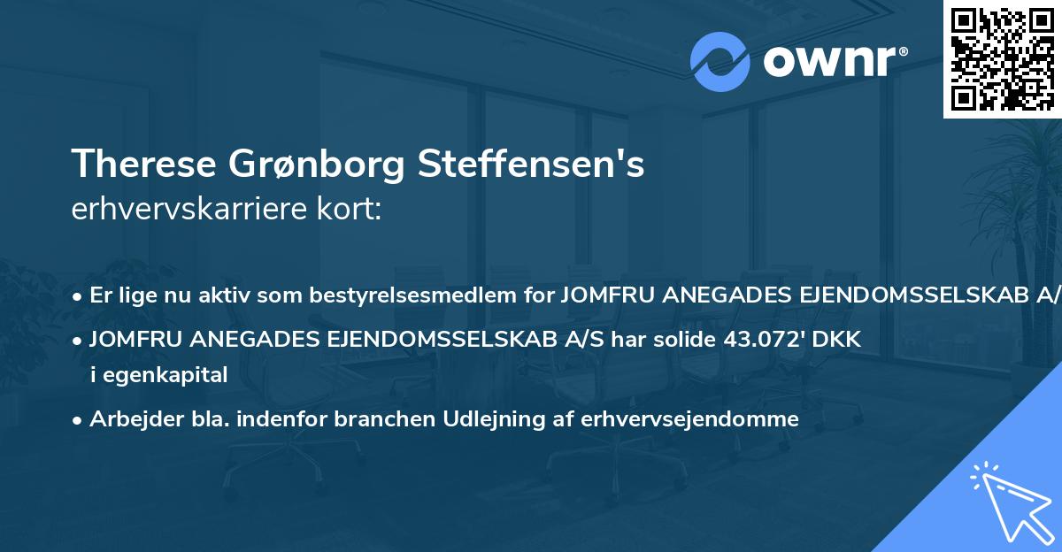 Therese Grønborg Steffensen's erhvervskarriere kort