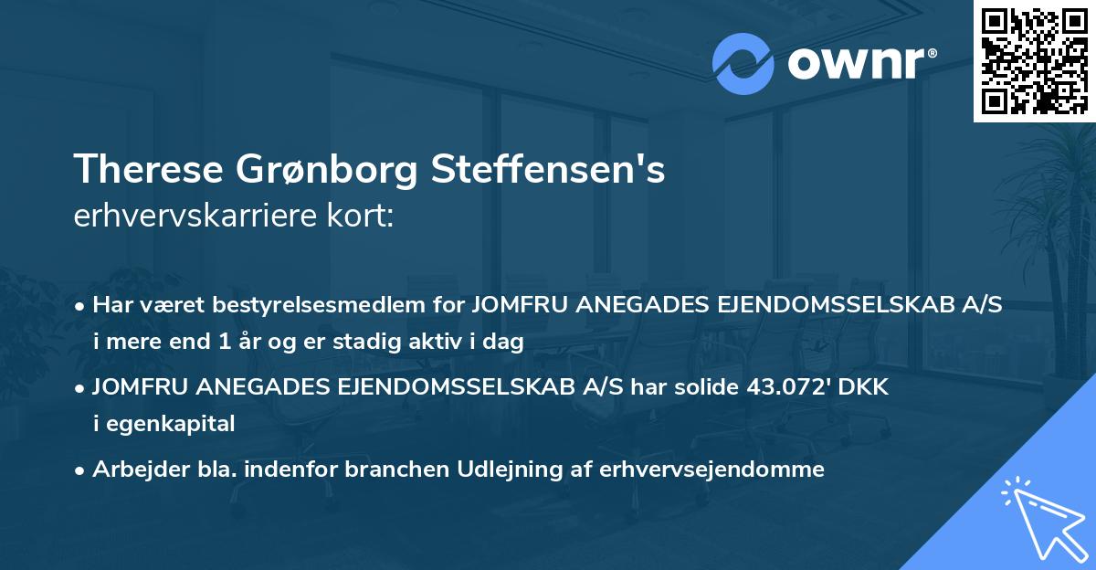 Therese Grønborg Steffensen's erhvervskarriere kort