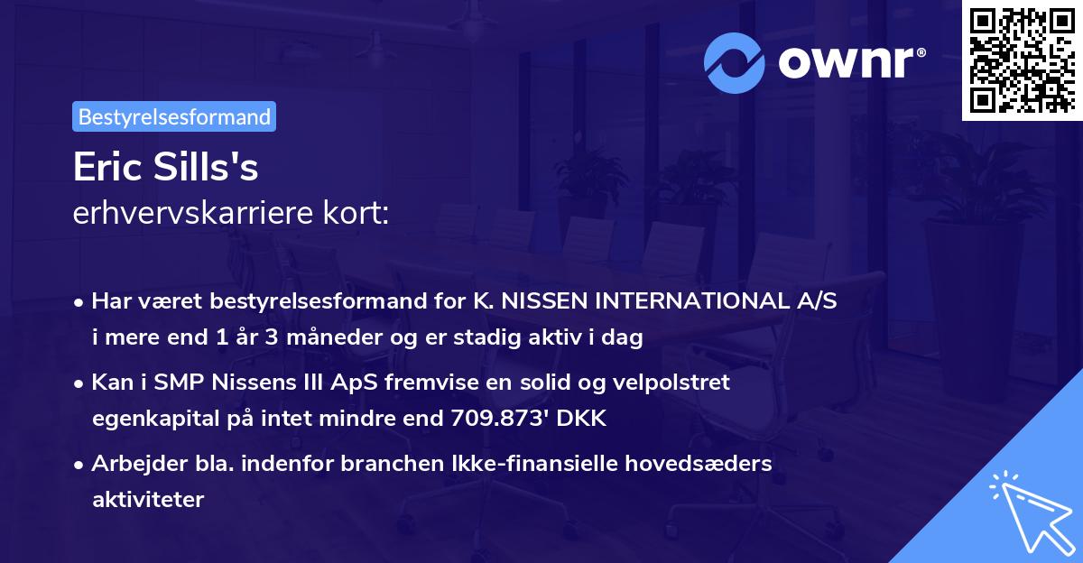 Eric Sills's erhvervskarriere kort