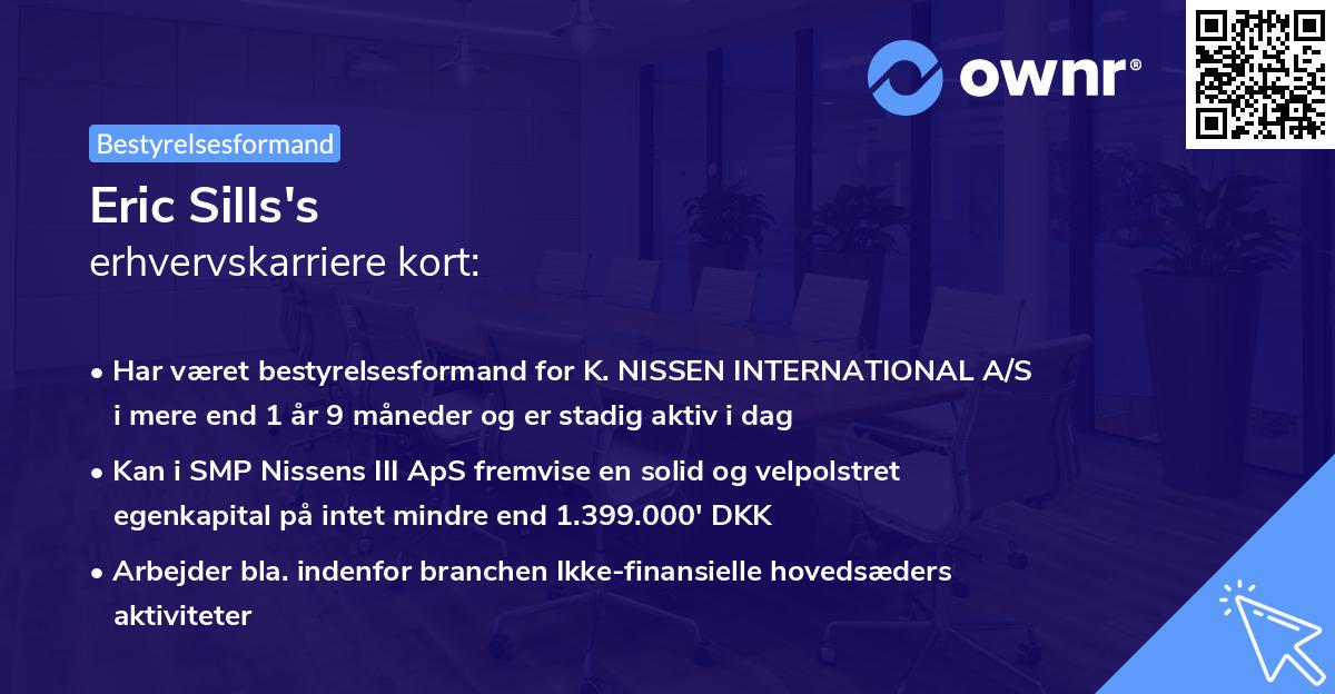 Eric Sills's erhvervskarriere kort