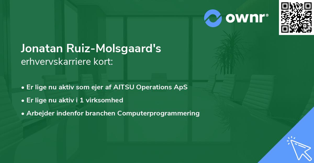 Jonatan Ruiz-Molsgaard's erhvervskarriere kort