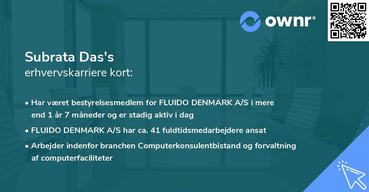 Subrata Das's erhvervskarriere kort