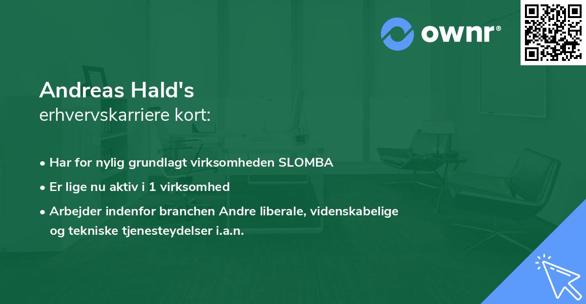 Andreas Hald's erhvervskarriere kort
