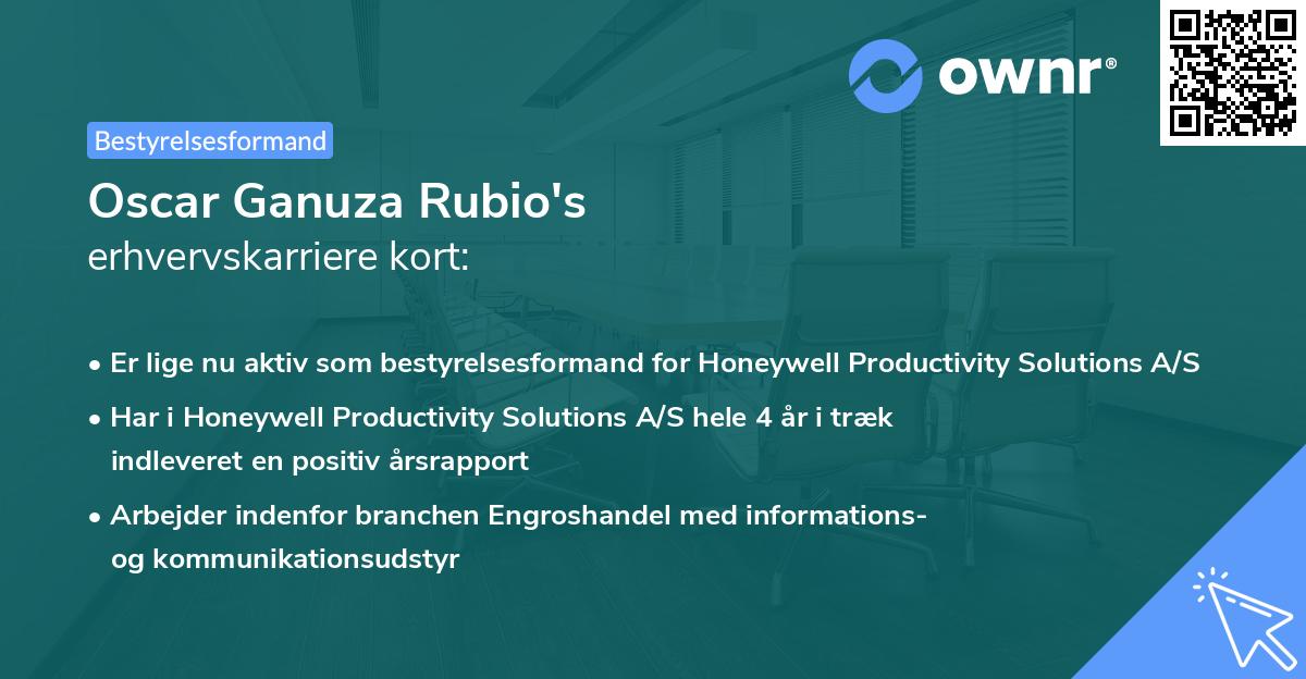 Oscar Ganuza Rubio's erhvervskarriere kort