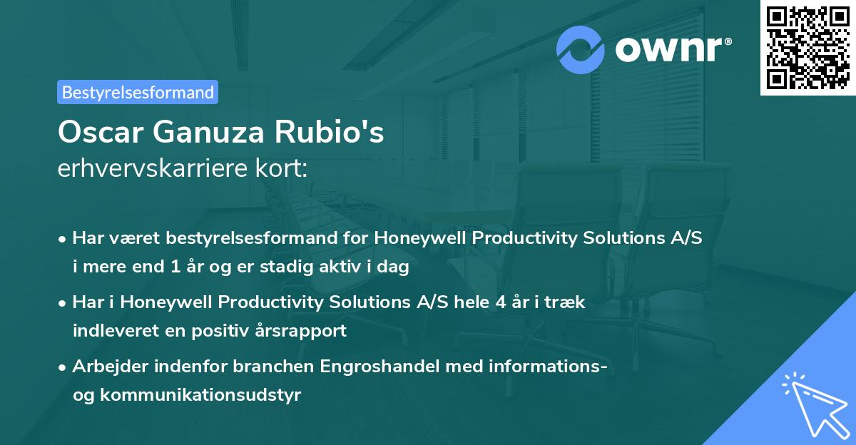 Oscar Ganuza Rubio's erhvervskarriere kort