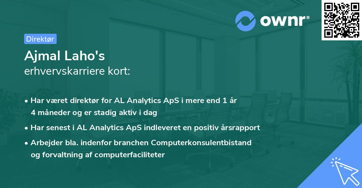 Ajmal Laho's erhvervskarriere kort